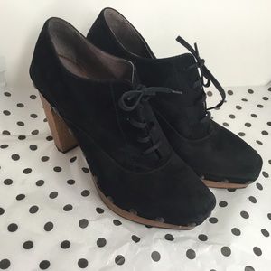 Castaner Womens Black Suede Lace Up Block Heel 8.5
